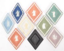 NINE WEDGWOOD JASPERWARE CAMEO WARE PIN DISHES