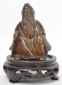 EARLY TO MID CENTURY CHINESE ORIENTAL BRONZE SITTING FIGURE