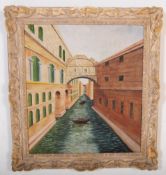 OIL ON CANVAS PAINTING BRIDGE OF SIGHS BY CIOTTA SIGNED