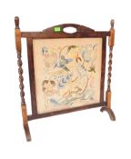 19TH CENTURY VICTORIAN NEEDLE WORK FIRE GUARD SCREEN