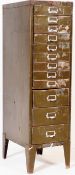 MID CENTURY INDUSTRIAL METAL INDEX PEDESTAL FILING CABINET