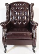 20TH CENTURY QUEEN ANNE REVIVAL WINGBACK ARMCHAIR