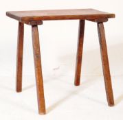 RUSTIC 19TH CENTURY VICTORIAN COUNTRY OAK FARM STOOL