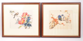 DUDLEY ELLIOTT (BRITISH 20TH CENTURY) WATERCOLOUR - GARDEN BIRDS