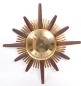 BRITISH MODERN DESIGN MID CENTURY ACCTIM STARBURST CLOCK