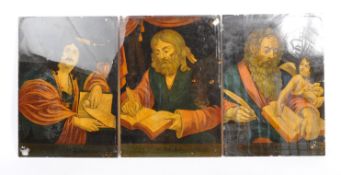 COLLECTION OF EGLOMISE REVERSE PAINTED MEZZOTINTS
