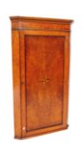 GEORGE III REVIVAL BURR WALNUT INLAID CORNER CABINET