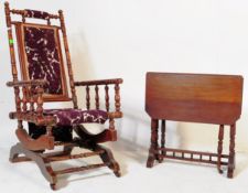 19TH CENTURY VICTORIAN MAHOGANY BOSTON ROCKER