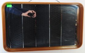 RETRO VINTAGE RECTANGULAR TEAK WOOD WALL MIRROR