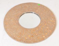 LARGE CONTEMPORARY COMPOSITE & STONE CIRCULAR WALL MIRROR