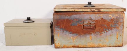 TWO MID 20TH CENTURY METAL SECURITY SAFES