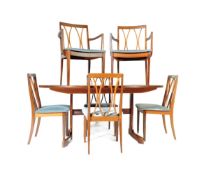 MID CENTURY G PLAN TEAK DINING TABLE & CHAIRS