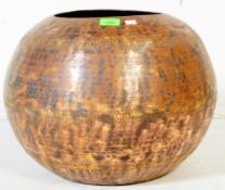 MIDDLE EASTERN LARGE PLANISHED COPPER FLOOR PLANTER VASE