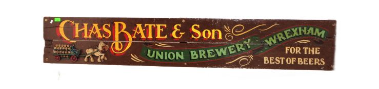 VINTAGE PLANK PAINTED WOODEN ADVERTISING SIGN - UNION BREWERY
