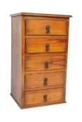 1930'S ART DECO OAK FIVE DRAWER PEDESTAL CHEST OF DRAWERS