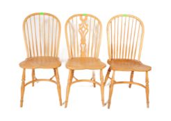 THREE MID CENTURY OAK DINING CHAIRS