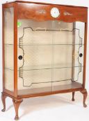 RETRO MID CENTURY CHINA GLASS DISPLAY CABINET WITH CLOCK