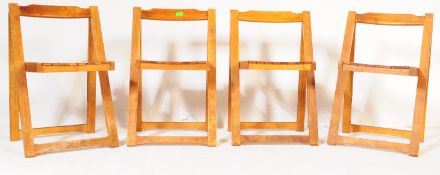 SET OF 20TH CENTURY FOLDING OAK LAWN - DINING CHAIRS