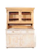 19TH CENTURY COUNTRY PINE LIBRARY BOOKCASE / DRESSER