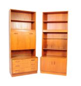 TWO RETRO VINTAGE MID 20TH CENTURY TEAK WALL UNITS