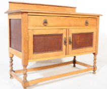 A 1920'S GOLDEN OAK BARLEY TWIST SIDEBOARD CREDENZA