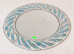 20TH CENTURY CIRCULAR MOSAIC WALL HANGING MIRROR