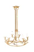 EARLY 20TH CENTURY LARGE SIX ARM ELECTROLIER CHANDELIER