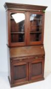 VICTORIAN STYLE MAHOGANY LIBRARY BUREAU BOOKCASE CABINET