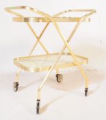 VINTAGE MID CENTURY FAUX MARBLE HOLLYWOOD SERVING TROLLEY