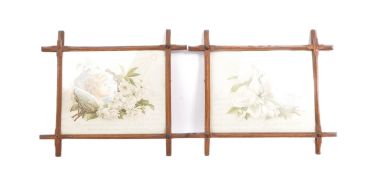 PAIR OF ARTS & CRAFT TRAMP ART RELIGIOUS PRINTS