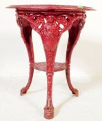 VICTORIAN PAINTED CAST IRON COALBROOKDALE STYLE GARDEN TABLE