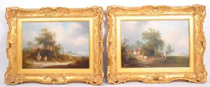 PAIR OF 19TH CENTURY RURAL OIL ON PANEL BY EDWARD WILLIAMS