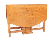 1930'S ART DECO GOLDEN OAK HARVEST DROP LEAF DINING TABLE