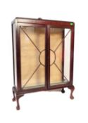 1930'S ART DECO MAHOGANY CHINA DISPLAY CABINET VITRINE