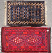 TWO 20TH CENTURY HAND WOVEN RUGS
