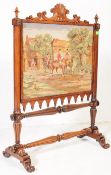 VICTORIAN 19TH CENTURY SCOTTISH MAHOGANY FIRE SCREEN