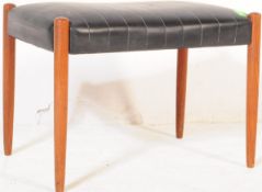 BRITISH MODERN DESIGN - MID CENTURY TEAK & VINYL STOOL