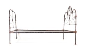 19TH CENTURY VICTORIAN EBONISED METAL HEAD & FOOT BOARD