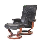 SCANDINAVIAN EKORNES STRESSLESS ARMCHAIR & FOOTSTOOL