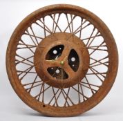 WALL CLOCK CONVERTED FROM VINTAGE CAR SPOKED WHEEL