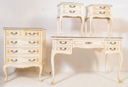 FRENCH LOUIS 16TH REVIVAL PAINTED 4 PIECE BEDROOM SUITE
