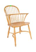 19TH CENTURY REVIVAL ELM AND OAK WINDSOR ARMCHAIR