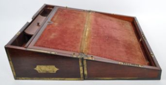 GEORGE III CAMPAIGN MILITARY STYLE MAHOGANY WIRITNG SLOPE