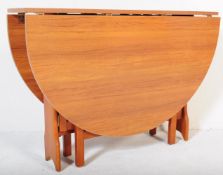 VINTAGE RETRO TEAK WOOD FOLDING DINING TABLE BY SCHREIBER