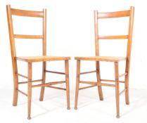 PAIR EDWARDIAN OAK ARTS & CRAFTS BEDROOM CHAIR - DINING