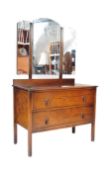 1940'S SOLID OAK DRESSING TABLE CHEST OF DRAWERS