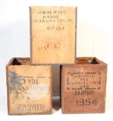 THREE NORTH INDIA TEA CRATES - PACKING CRATES