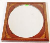 19TH CENTURY MAHOGANY INLAID WALL - OVERMANTEL MIRROR