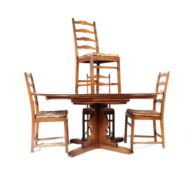 ERCOL FURNITURE - BEECH & ELM WOOD DINING ROOM SUITE -