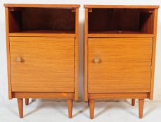 PAIR OF RETRO MID 20TH CENTURY TEAK BEDSIDE CABINETS